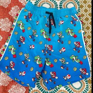 Super Mario Brothers Big Kid size 12 Boys Nintendo Swimming Trunks/Bathing Suit
